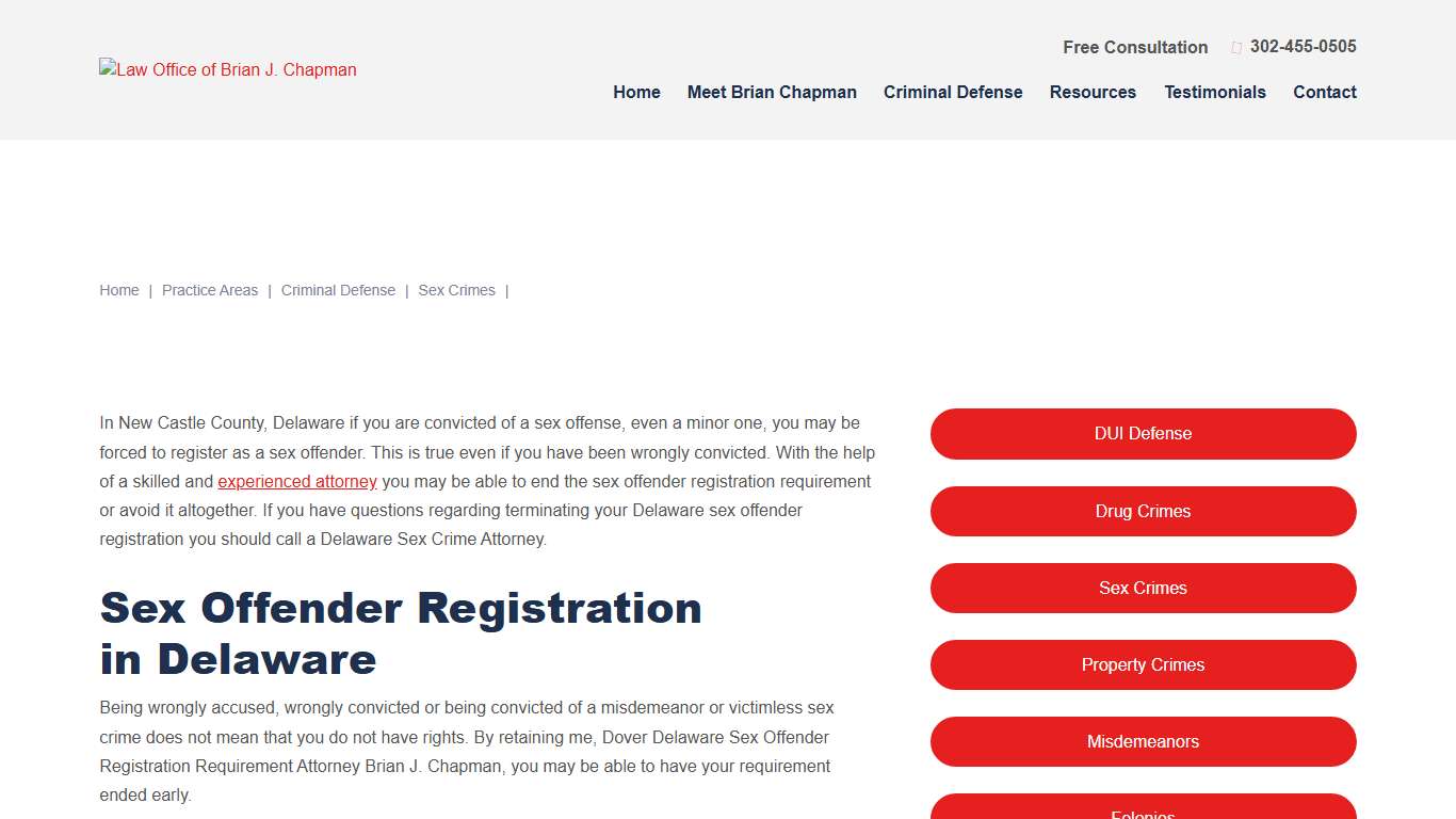 Sex Offender Registration Removal - Delaware Criminal Lawyer